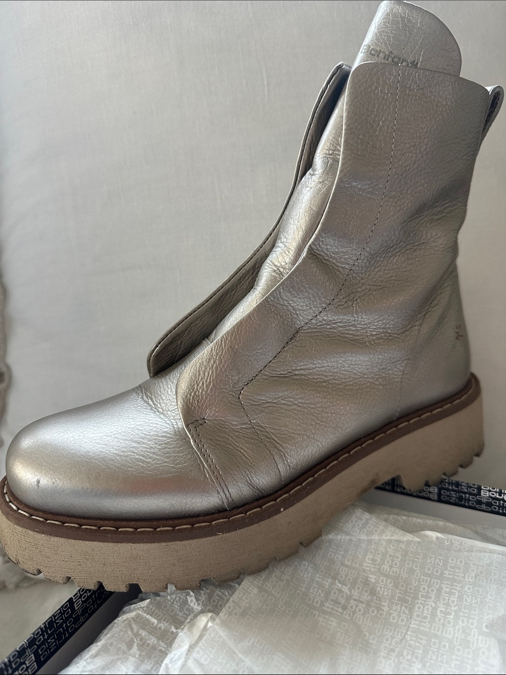 Patrizia Bonfanti Metallic Platform Combat Boots - Women's